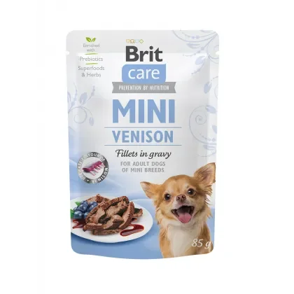 Hrana umeda pentru caini Brit Mini Adult Fillets in Gravy cu vanat 85 gr