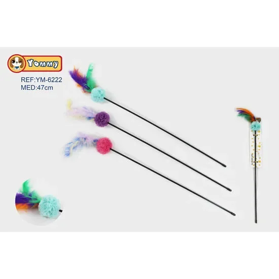 Jucarie pentru pisici Undita Minge  Coada 47 cm