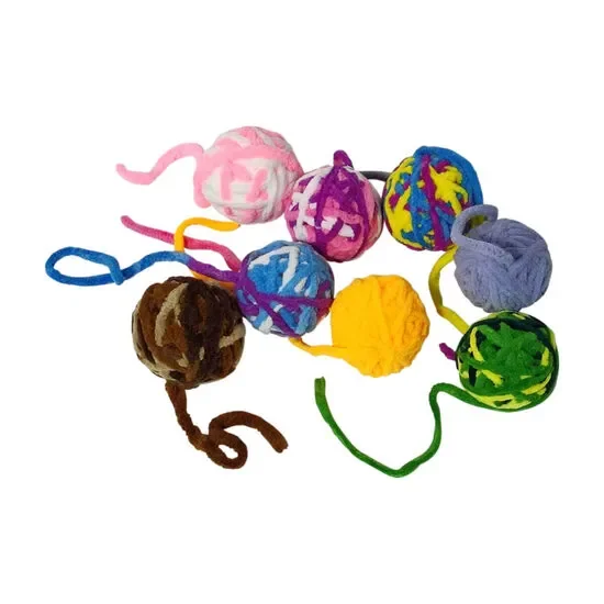 Jucarie pentru pisici Minge cu sfoara 6 cm