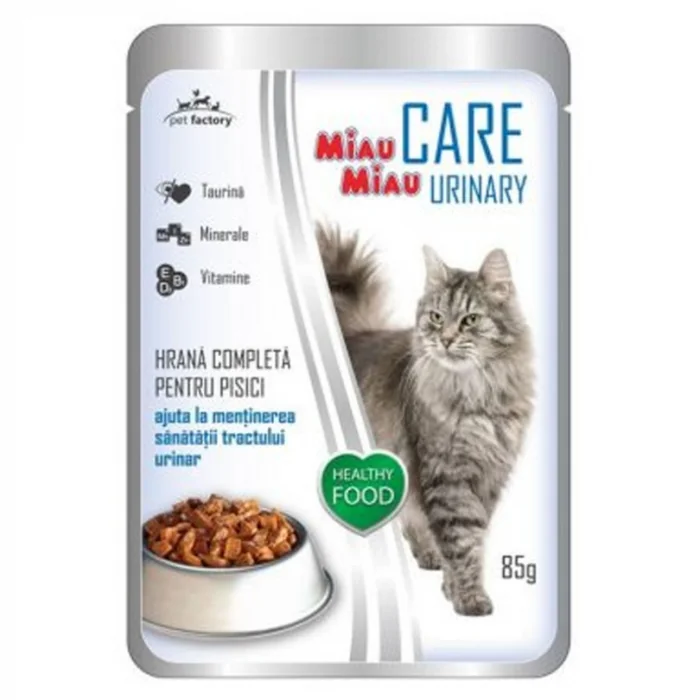 Hrana Umeda Pentru Pisici Miau Miau Care Urinary Peste, Plic, 85 G
