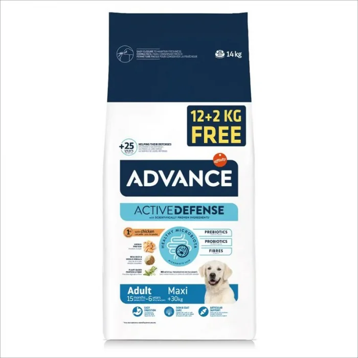 Hrana uscata pentru caini Advance Maxi Adult 12 + 2 kg GRATIS