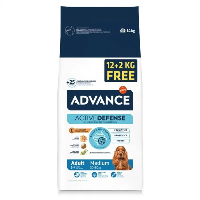 Hrana uscata pentru caini Advance Medium Adult 12 + 2 kg GRATIS