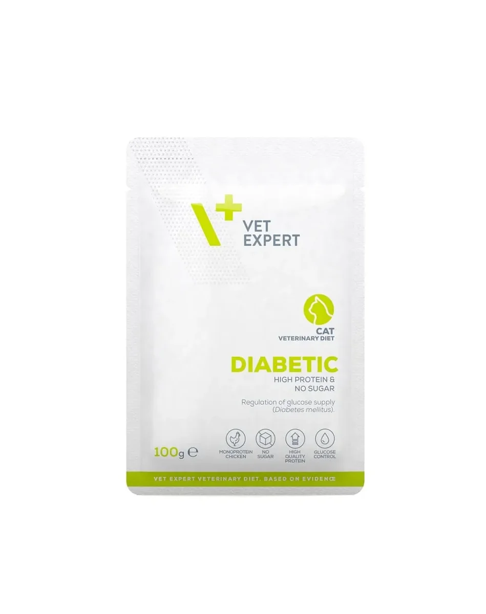 Hrana dietetica pentru pisici Diabetic VetExpert 100 gr