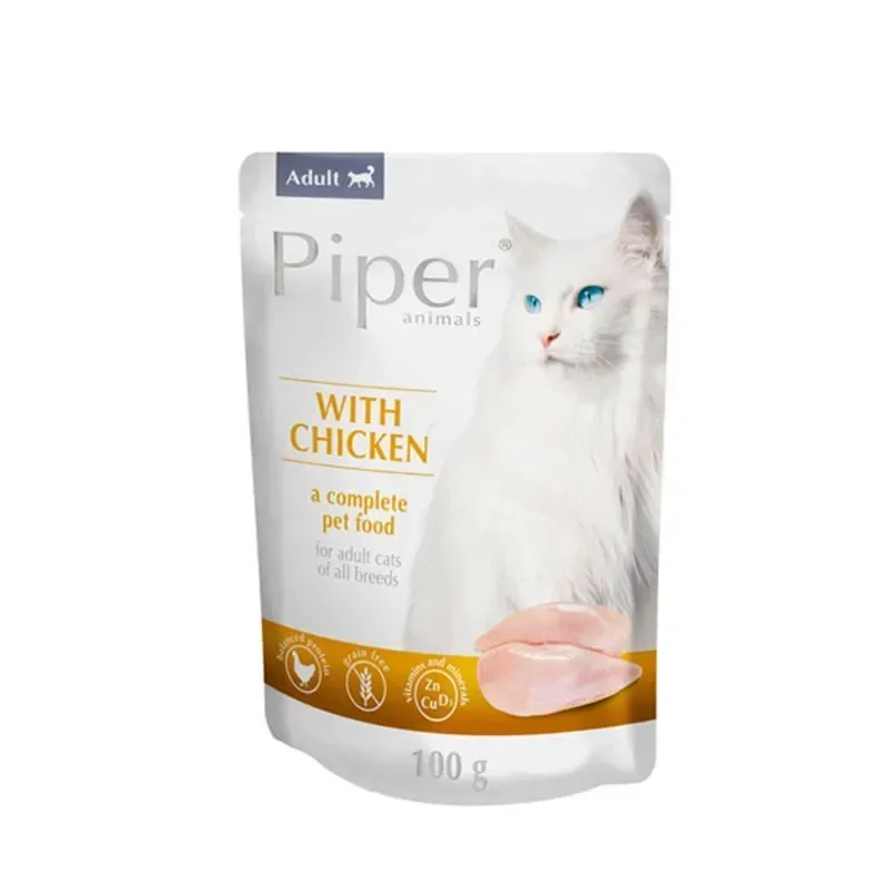 Hrana umeda pentru pisici Piper Adult cu pui 100 gr