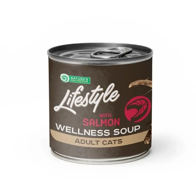 Hrana umeda pentru pisici Nature s Protection Sterilised Soup cu somon 140 ml