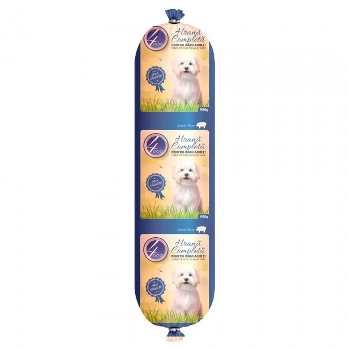 Salam pentru caini 4Dog cu sunca 900 gr
