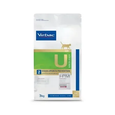 Hrana dietetica pentru pisici Virbac HPM U2 Urology Dissolution  Prevention 3 kg