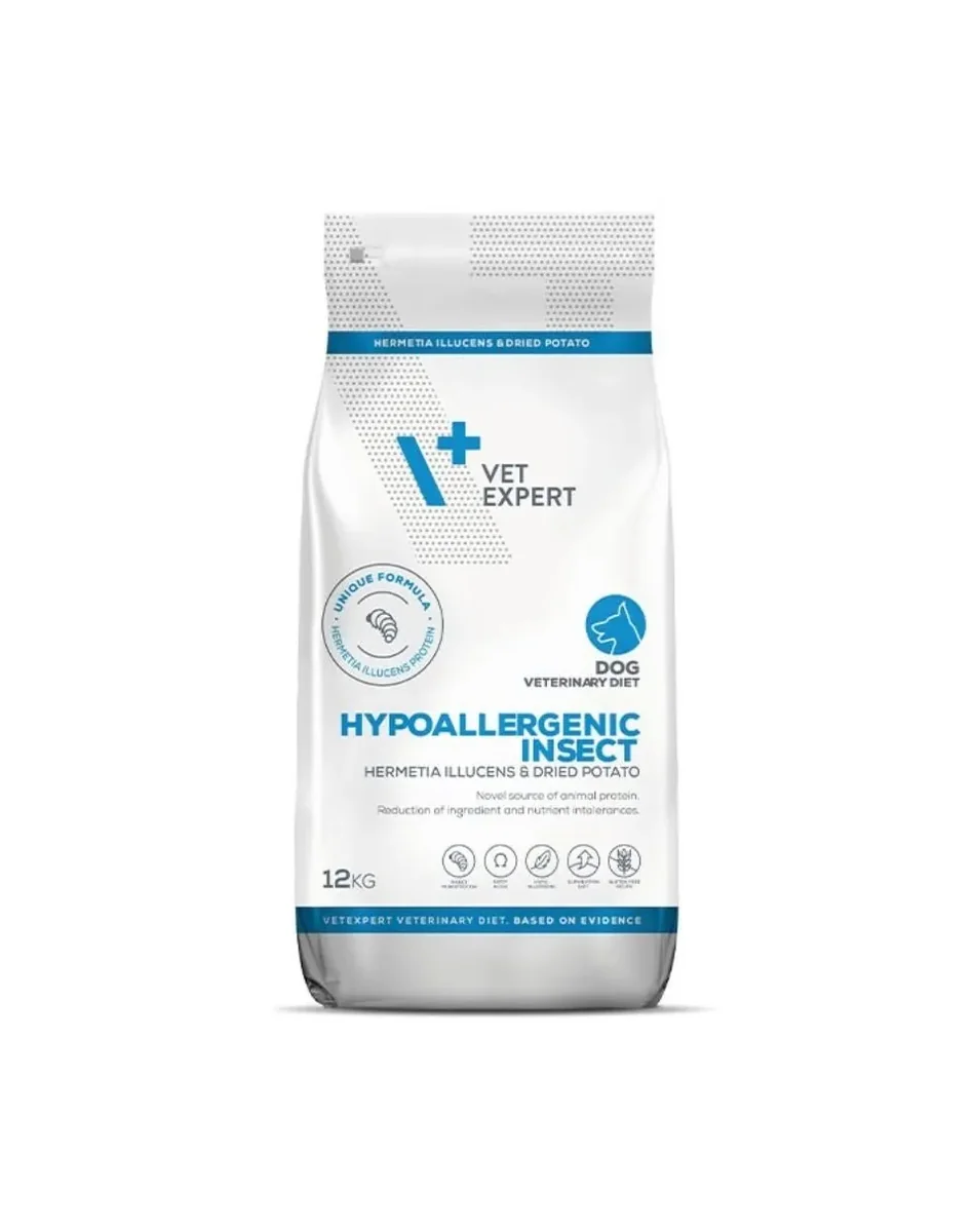 Hrana dietetica pentru caini Vetexpert 4T Hypoallergenic Insect 12 kg