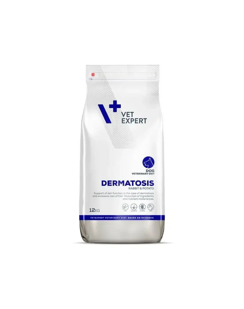 Hrana dietetica pentru caini Vetexpert 4T Dermatosis cu iepure  cartof 12 kg