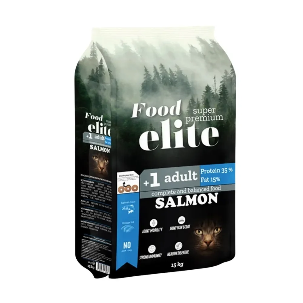Hrana uscata pentru pisici Food Elite Adult cu somon 15 kg