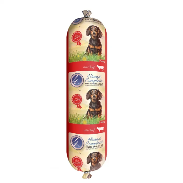 Salam pentru caini 4Dog cu vita 900 gr