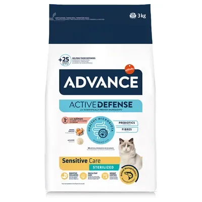 Hrana uscata pentru pisici Advance Sensitive Sterilised cu somon 3 kg