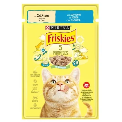 Set 26 buc x 85 gr Hrana umeda pentru pisici Friskies cu somon in sos