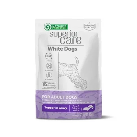 Set 24 buc. hrana umeda complementara pentru caini Nature s Protection Superior Care White Dogs, cu ton si somon, 24 70 g
