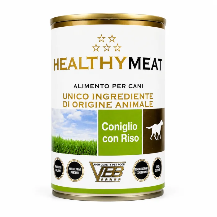 Conserva pentru caini Healthy Meat Monoproteic cu iepure 400 gr