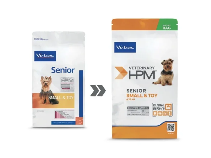 Hrana uscata pentru caini Virbac HPM Senior Small  Toy 1,5 kg
