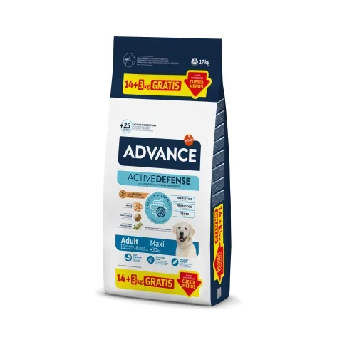 Hrana uscata pentru caini Advance Maxi Adult cu pui 14 + 3 kg GRATIS