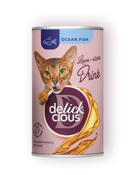 Delickcious Pisica Conserva Bautura cu Peste Oceanic 140 G