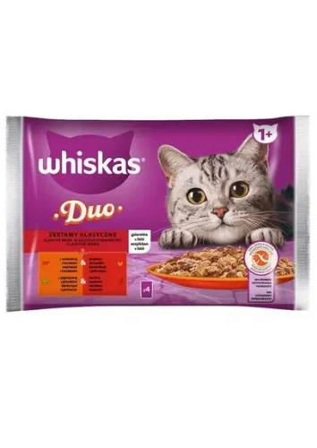 Whiskas Plic Vita Si Pasare/Miel Si Rata 4X85 g