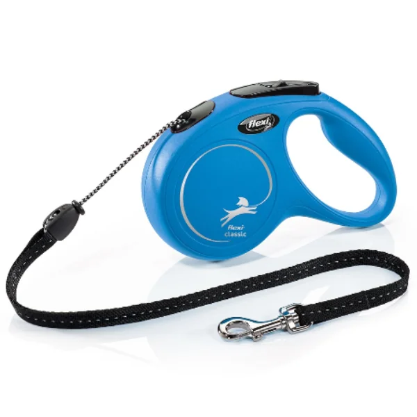 Flexi Lesa New Classic Cord M 8 m Albastra