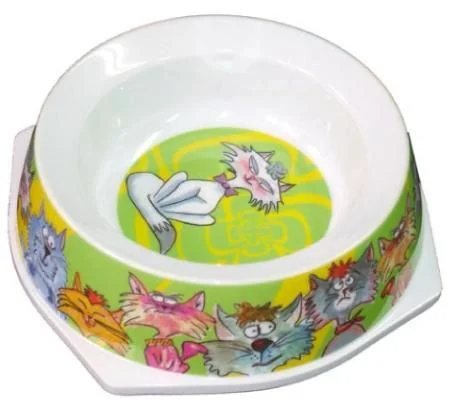 Castron Melamina Pisici Verde 300 ml 8010