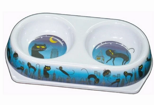 Castron Melamina Dublu 2 x 180 Ml Albastru 8019