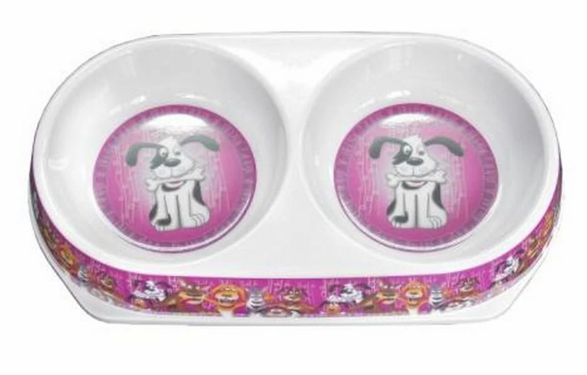 Castron Melamina Dublu 2x450 ml Violet 8021