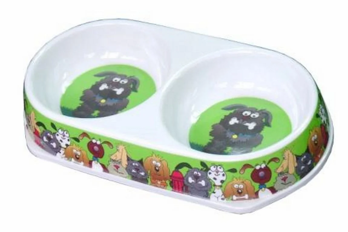 Castron Melamina Caini Verde 2x450 ml 8022