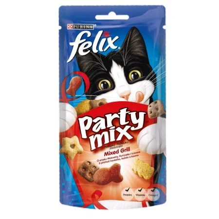 Felix Party Mix Mixed Grill Vita/Pui/Somon 60 g