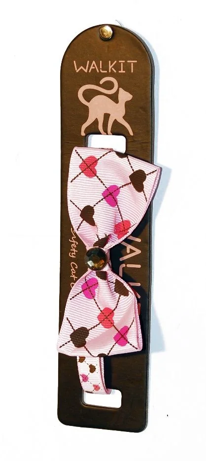 Walkit Zgardă Pisica Bow Tie 1.0 X 32 cm Roz