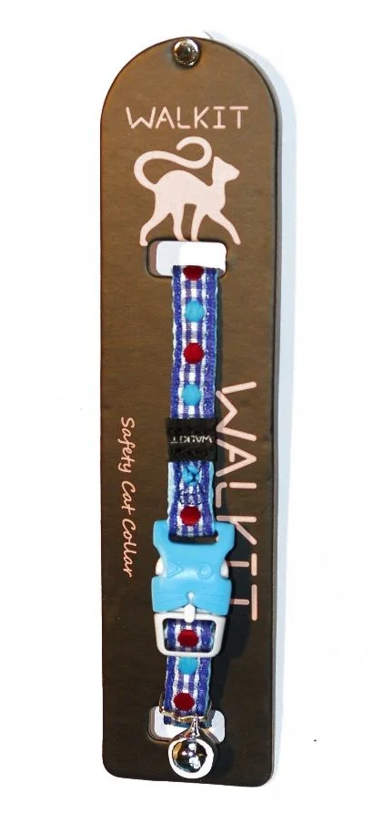 Walkit Zgardă Pisica Woven 1.0 X 20-30 cm Albastru