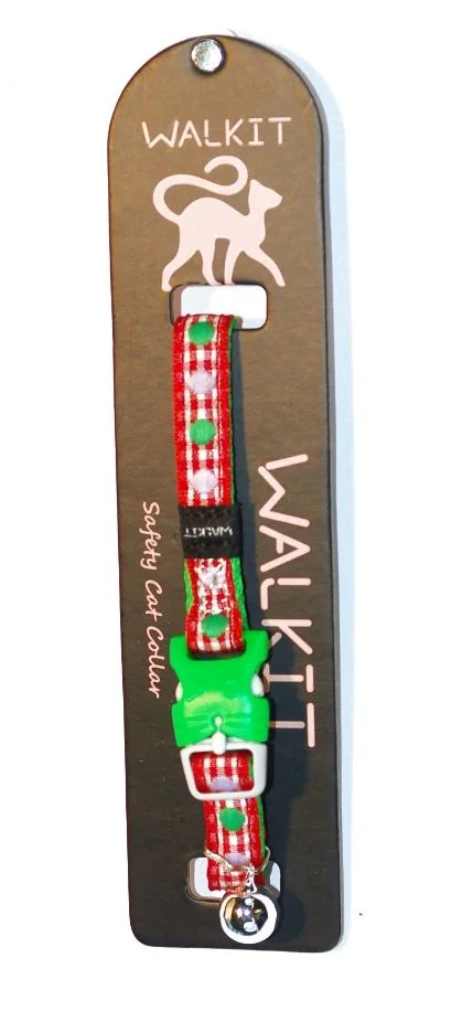 Walkit Zgarda Pisica Woven 1.0 X 20-30 Cm Verde