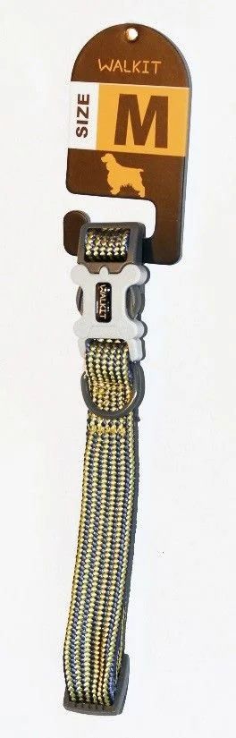 Walkit Zgarda Caine Tubular Multicolor L 2.5 X 40-66 cm Galben/Albastru