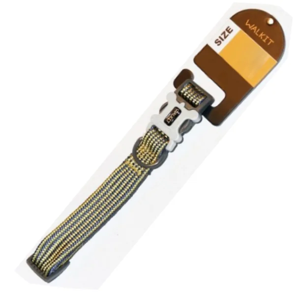 Walkit Zgarda Caine Tubular Multicolor L 2.5 X 40-66 cm Galben/Albastru