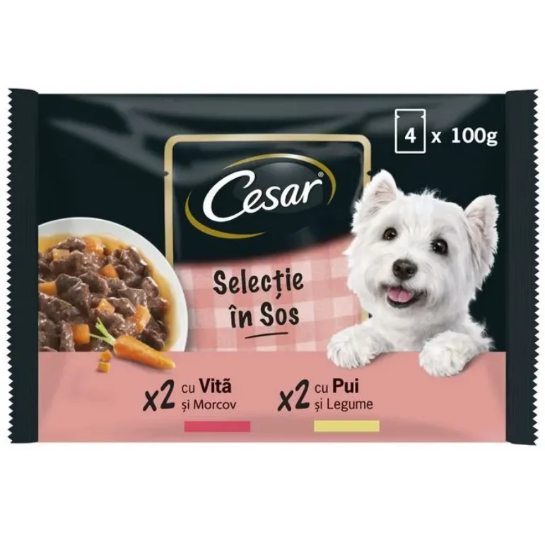 Cesar Plic Selectii in Sos 4x100 g