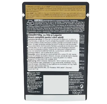 Cesar Plic Vita si Legume in Aspic 100 g