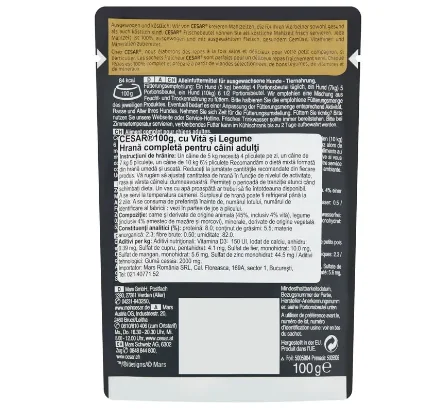 Cesar Plic Vita si Legume in Aspic 100 g