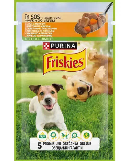 Friskies Dog Plic Adult Pui/Morcovi 100 g
