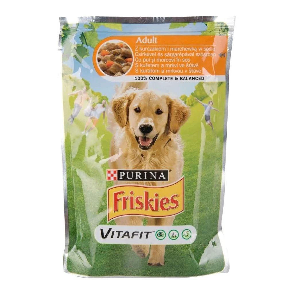 Friskies Dog Plic Adult Pui/Morcovi 100 g