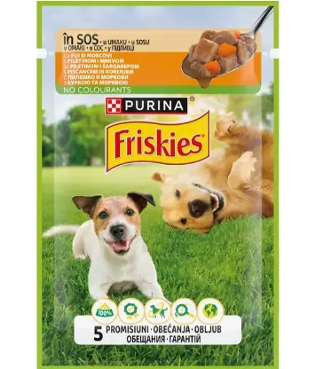 Friskies Dog Plic Adult Pui/Morcovi 100 g