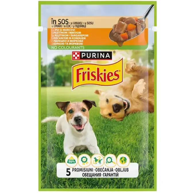 Friskies Dog Plic Adult Pui/Morcovi 100 g