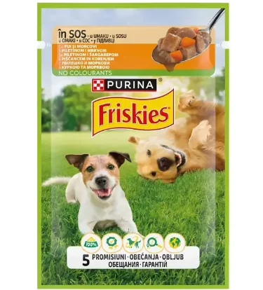 Friskies Dog Plic Adult Pui/Morcovi 100 g