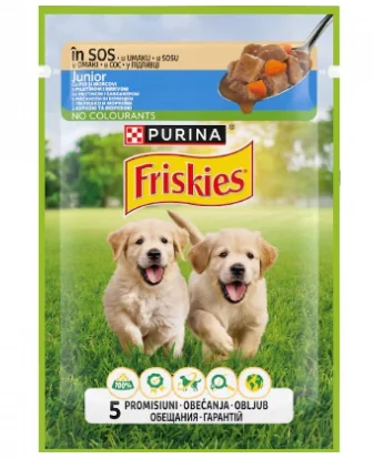 Friskies Dog Plic Junior Pui/Morcovi 100 g