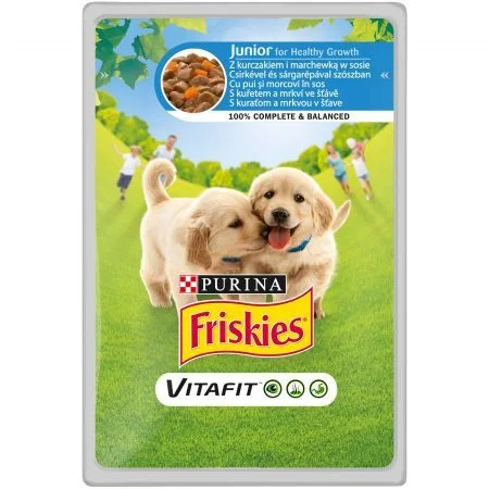 Friskies Dog Plic Junior Pui/Morcovi 100 g
