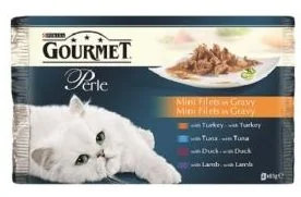 Gourmet Perle Plic Rata/Curcan/Miel/Ton 4 x 85 g