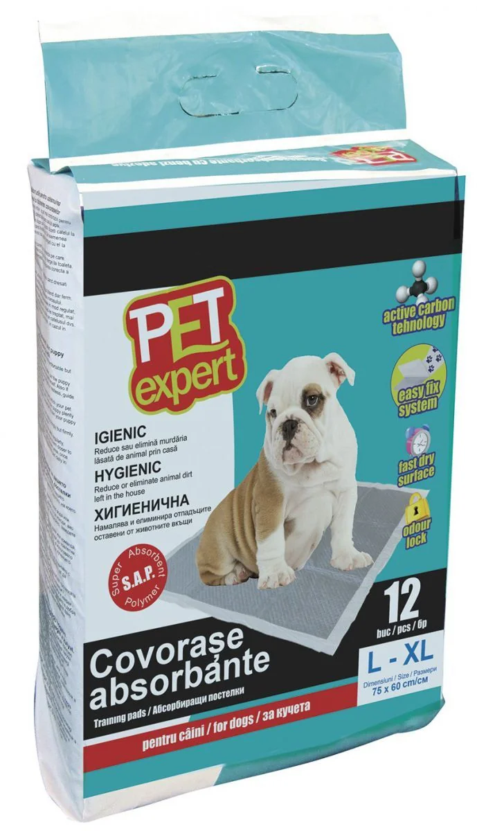 Pet Expert Covor Absorbant M Carbon 45 x 60 cm/ 12 Buc/ Set