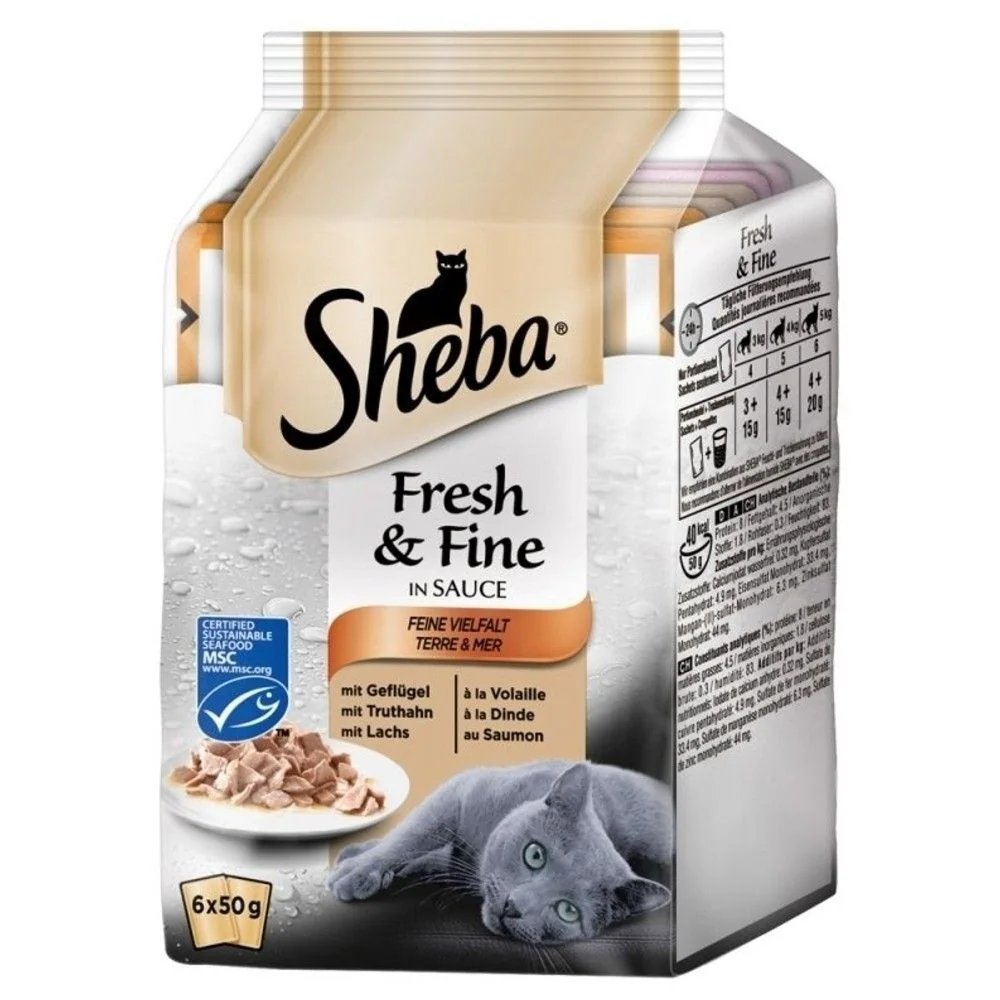 Sheba Minipouch Selectii De Pui/Somon 6 x 50 g