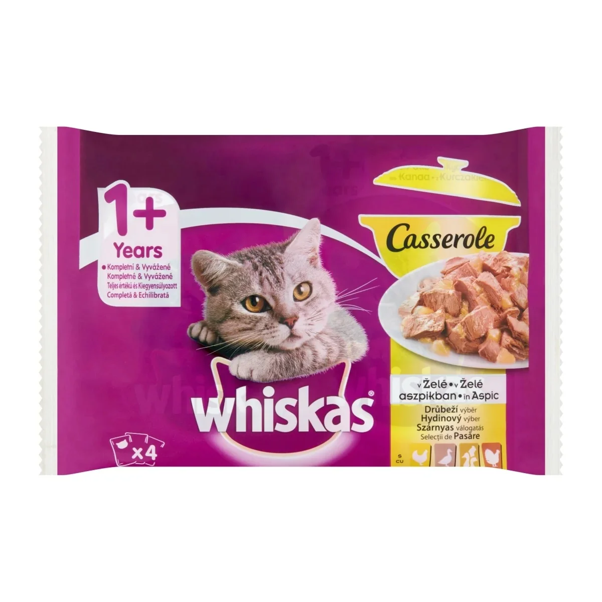 Whiskas Plic Casserole Selectii Pui/Curcan 4 x 85 g