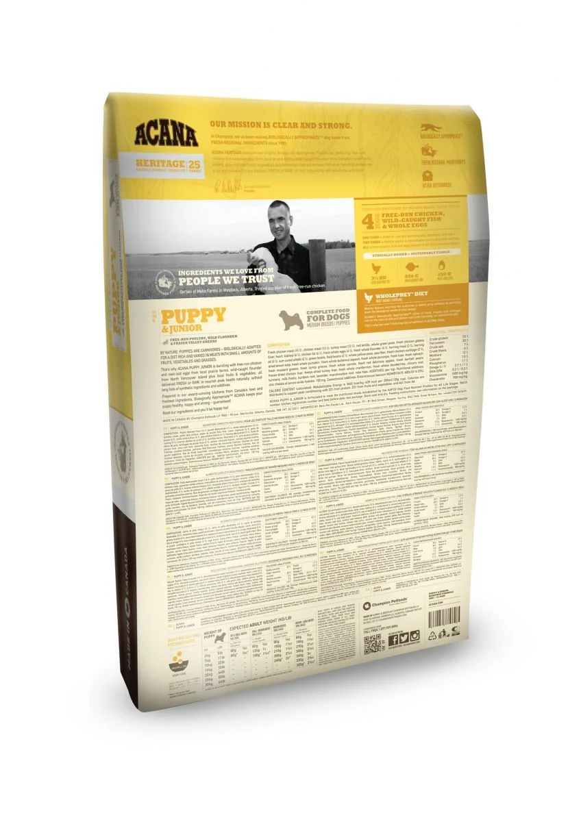 Acana Dog Heritage Junior Talie Medie Pasare 17 kg