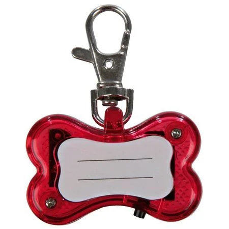 Trixie Flasher/Adresier Forma De Os 4 5x3cm Rosu